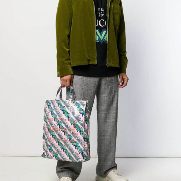 Gucci Monte Carlo Floral Logo Print Tote Rose Pink - Picture 11 of 11